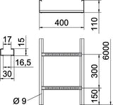 BETTERMANN Kabelleiter 110x400x6000mm WKLG-Serie WKLG 1140 A2 Profil ungelocht