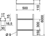 BETTERMANN Kabelleiter 110x500x6000mm WKLG-Serie WKLG 1150 A2 Profil ungelocht