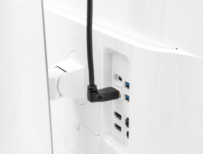 Delock DisplayPort Kabel Stecker gerade zu Stecker 90° oben gewinkelt 8K 60 Hz 2 m ohne Einrastfunktion