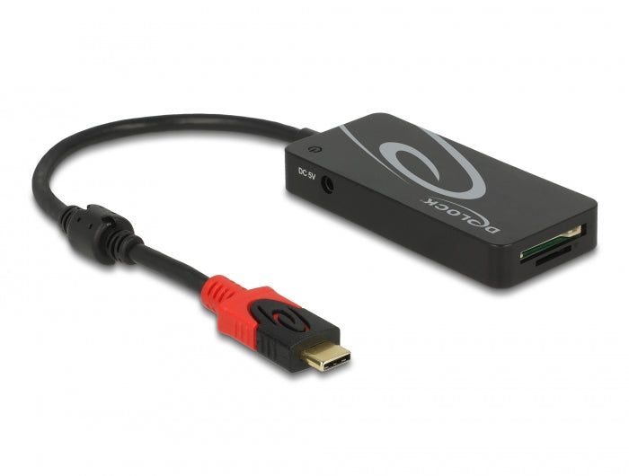 Delock Externer USB 3.2 Gen 1 Hub USB Type-C™ > 3 x USB Typ-A + 2 Slot SD Card Reader schwarz