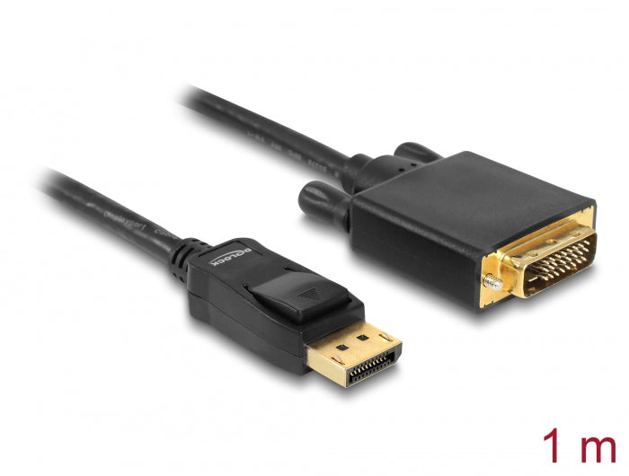 Delock Kabel DisplayPort 1.1 Stecker > DVI 24+1 Stecker Passiv 1 m schwarz