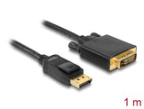 Delock Kabel DisplayPort 1.1 Stecker > DVI 24+1 Stecker Passiv 1 m schwarz