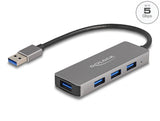 Delock 4 Port USB 5 Gbps Hub mit USB Typ-A Anschluss – USB Typ-A Buchsen seitlich
