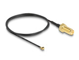 Delock Antennenkabel RP-SMA Buchse zum Einbau zu I-PEX Inc., MHF® I Stecker 1.13 50 cm Gewindelänge 10 mm