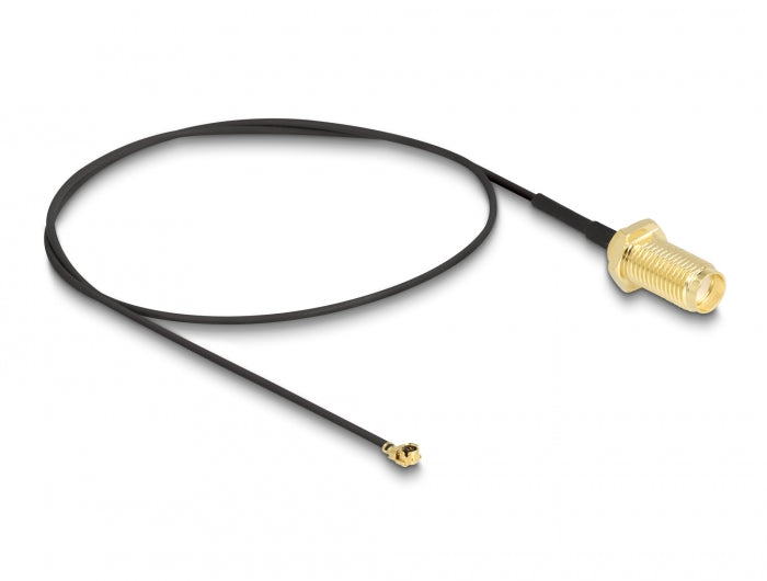 Delock Antennenkabel SMA Buchse zum Einbau zu I-PEX Inc., MHF® I Stecker 1.13 35 cm Gewindelänge 10 mm