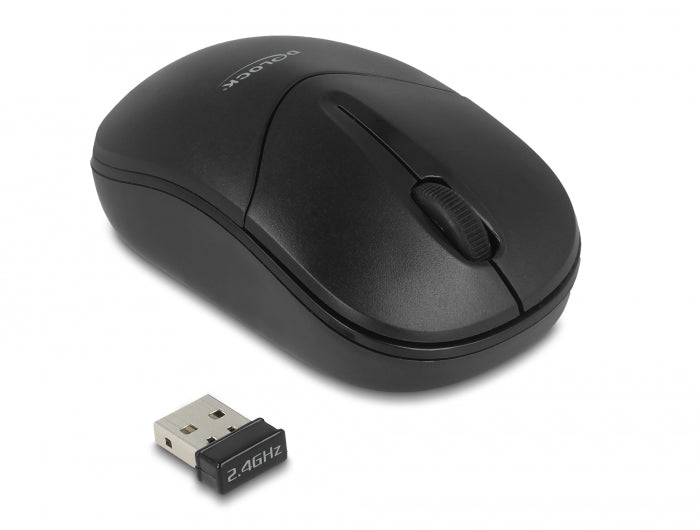 Delock Optische 3-Tasten Mini Maus 2,4 GHz kabellos