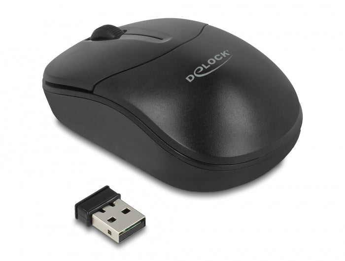 Delock Optische 3-Tasten Mini Maus 2,4 GHz kabellos