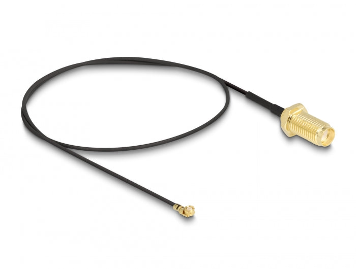 Delock Antennenkabel SMA Buchse zum Einbau zu I-PEX Inc., MHF® I Stecker 1.37 35 cm Gewindelänge 10 mm