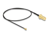 Delock Antennenkabel SMA Buchse zum Einbau zu I-PEX Inc., MHF® I Stecker 1.37 35 cm Gewindelänge 10 mm