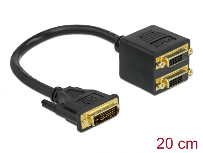 Delock Adapter DVI 24+1 Stecker zu 2 x DVI 24+1 Buchse