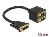Delock Adapter DVI 24+1 Stecker zu 2 x DVI 24+1 Buchse