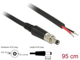 Delock Stromversorgungskabel DC 5,5 x 2,5 x 9,5 mm verschraubbar zu offenen Kabelenden 95 cm