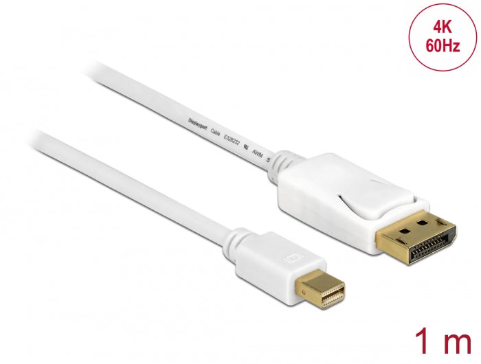 Delock Kabel Mini DisplayPort 1.2 Stecker > DisplayPort Stecker 4K 60 Hz 1,0 m