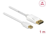 Delock Kabel Mini DisplayPort 1.2 Stecker > DisplayPort Stecker 4K 60 Hz 1,0 m