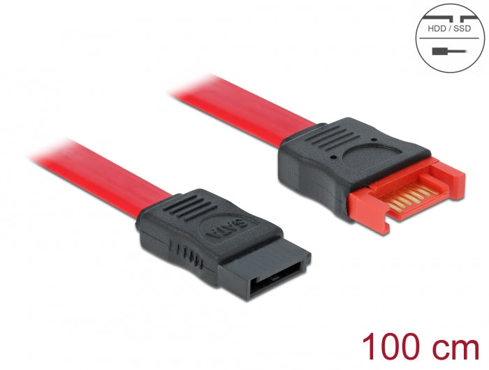 Delock SATA 6 Gb/s Verlängerungskabel 100 cm rot