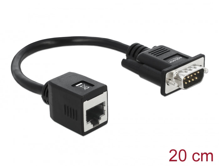 Delock Seriell RS-232/422/485 Adapter DB9 Stecker zu RJ45 Buchse