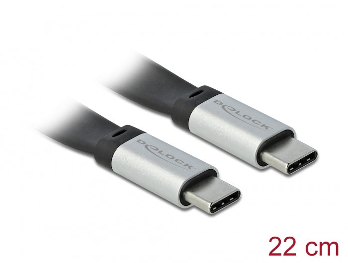Delock USB 10 Gbps FPC Flachbandkabel USB Type-C™ zu USB Type-C™ 22 cm PD 3 A E-Marker
