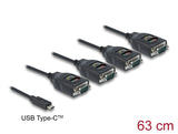Delock Adapter USB Type-C™ zu 4 x Seriell RS-232 DB9 mit 15 kV ESD Schutz