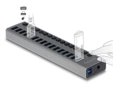 Delock Externer USB 5 Gbps Hub mit 16 Ports + Schalter