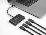 Delock USB 3.2 Gen 1 USB Type-C™ Hub mit 3 x USB Type-C™ Buchse + 1 x USB Type-C™ PD 100 Watt