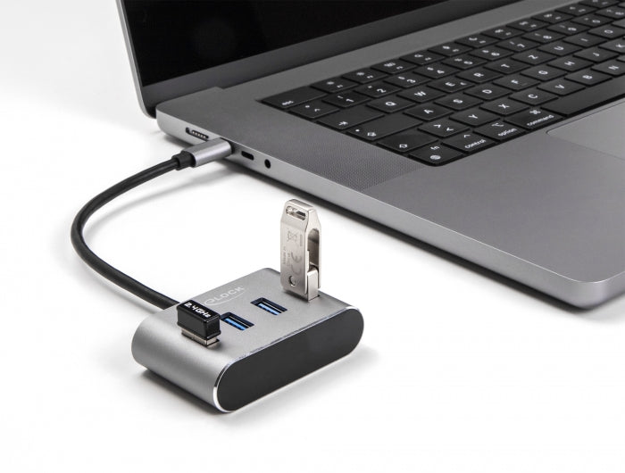 Delock 4 Port USB 5 Gbps Hub mit USB Type-C™ Anschluss – USB Typ-A Buchsen oben