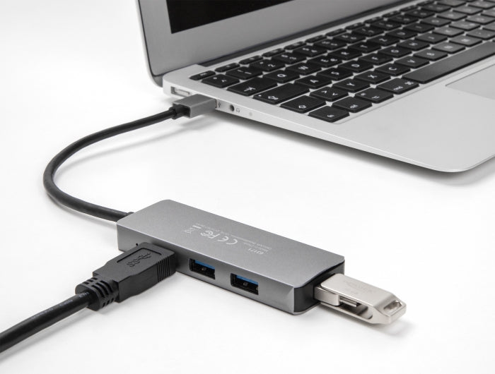 Delock 4 Port USB 5 Gbps Hub mit USB Typ-A Anschluss – USB Typ-A Buchsen seitlich