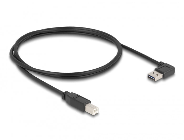 Delock Kabel EASY-USB 2.0 Typ-A Stecker gewinkelt links / rechts > USB 2.0 Typ-B Stecker 1 m