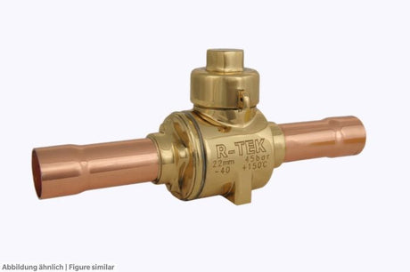 Kugelabsperrventil Refairco 22mm löt Gehäuse Messing, Anschlüsse Kupfer