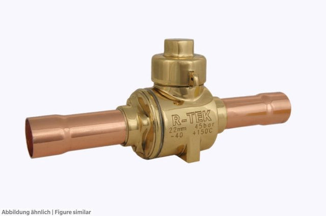 Kugelabsperrventil Refairco 22mm löt Gehäuse Messing, Anschlüsse Kupfer