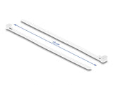 Delock Kabelbinder wiederverwendbar L 150 x B 7,2 mm 100 Stück weiß