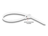 Delock Kabelbinder wiederverwendbar L 200 x B 4,8 mm 100 Stück weiß