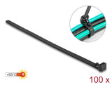 Delock Kabelbinder wiederverwendbar hitzebeständig L 300 x B 7,6 mm 100 Stück schwarz