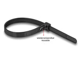 Delock Kabelbinder wiederverwendbar hitzebeständig L 300 x B 7,6 mm 100 Stück schwarz