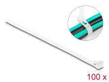 Delock Kabelbinder wiederverwendbar L 200 x B 7,2 mm 100 Stück weiß