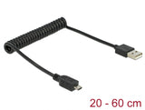 Delock Kabel USB 2.0-A Stecker > USB micro-B Stecker Spiralkabel