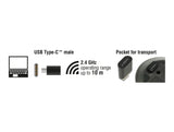 Delock Optische 3-Tasten Mini Maus USB Type-C™ 2,4 GHz kabellos