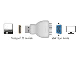 Delock Adapter DisplayPort 1.2 Stecker > VGA Buchse weiß