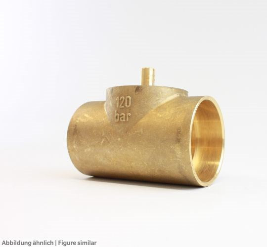 T-Stück Messing 2-1/8 x 1/4 x 2-1/8" max. 120bar, -40...150°C