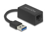 Delock USB Typ-A Netzwerk Adapter Gigabit LAN 1 x RJ45 kompakt schwarz