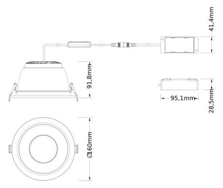 LEDVANCE LED-Einbaustrahler 12-18W EVG DL CMFT D150 P 18W MS 940 U19 WT 1LED