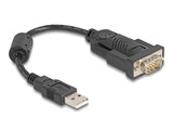 Delock Adapter USB 2.0 Typ-A zu 1 x Seriell RS-232 D-Sub 9 Pin Stecker mit Ferritkern 0,25 m