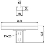 BETTERMANN Schraubkopfplatte U-Profil KUS7 MS-1-300 FT f.Deckenmont