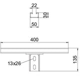 BETTERMANN Schraubkopfplatte U-Profil KUS7 MS-1-400 FT f.Deckenmont