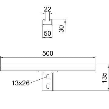 BETTERMANN Schraubkopfplatte U-Profil KUS7 MS-1-500 FT f.Deckenmont