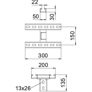 BETTERMANN Schraubkopfplatte U-Profil KUS7 MS-2-300 FT f.Deckenmont
