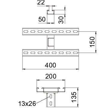 BETTERMANN Schraubkopfplatte U-Profil KUS7 MS-2-400 FT f.Deckenmont