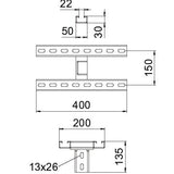 BETTERMANN Schraubkopfplatte U-Profil KUS7 MS-2-400 FT f.Deckenmont
