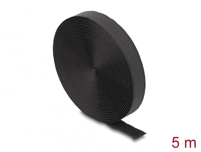 Delock Klettband auf Rolle mit Schlaufe L 5 m x B 20 mm schwarz