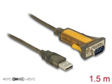 Delock Adapter USB 2.0 Typ-A Stecker> 1 x Seriell RS-232 DB9 erweiterter Temperaturbereich