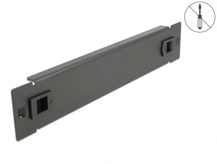 Delock 10″ Netzwerkschrank Blindabdeckung werkzeugfrei 1 HE schwarz